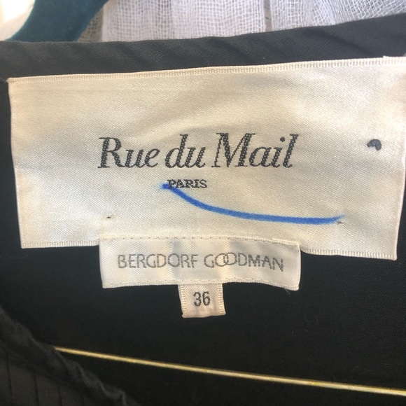 Rue Du Mail Bergdorf Goodman Pleated Ruffle Tuxedo Shift Dress - Picture 11 of 11